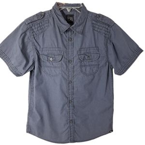 2/$20 Black Jack‎ Boys Button Down Collard Grey Shirt Size L 100% Cotton